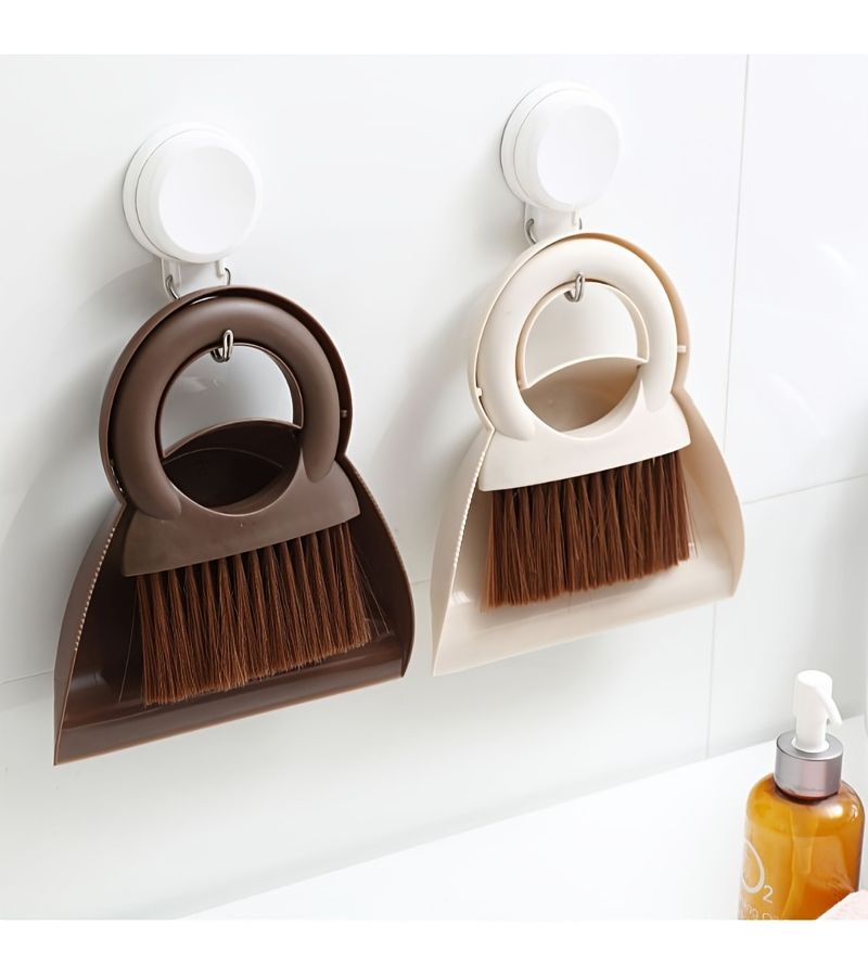 Coffee Color Desktop Cleaning Broom Dustpan Set Keyboard Brush Multifunctional Shovel - Image 3