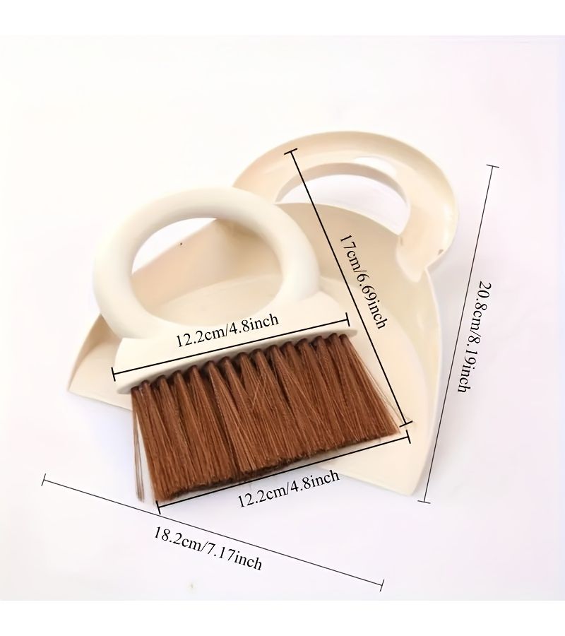 Coffee Color Desktop Cleaning Broom Dustpan Set Keyboard Brush Multifunctional Shovel - Image 4