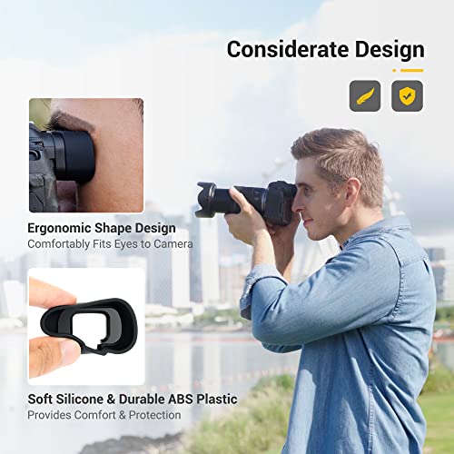 Kiorafoto EOS R6 Mark II R6 R5 R5C Eyecup Eyepiece，Soft Silicon Extended Camera Eye Cup Viewfinder Special Designed for Canon EOS R6 Mark II R6 R5 R5C R5 C Full-Frame Mirrorless Camera - Image 2