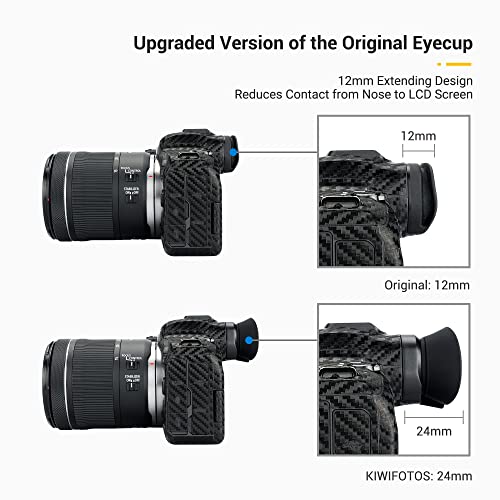 Kiorafoto EOS R6 Mark II R6 R5 R5C Eyecup Eyepiece，Soft Silicon Extended Camera Eye Cup Viewfinder Special Designed for Canon EOS R6 Mark II R6 R5 R5C R5 C Full-Frame Mirrorless Camera - Image 3