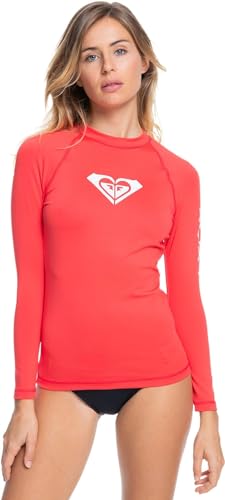 Roxy Women's Long Sleeve Compression Fit Rashguard UPF 50+ Quick Dry Recycled Swim Shirt, Cayenne, Medium - Image 1