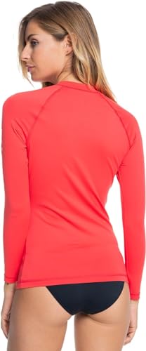 Roxy Women's Long Sleeve Compression Fit Rashguard UPF 50+ Quick Dry Recycled Swim Shirt, Cayenne, Medium - Image 2