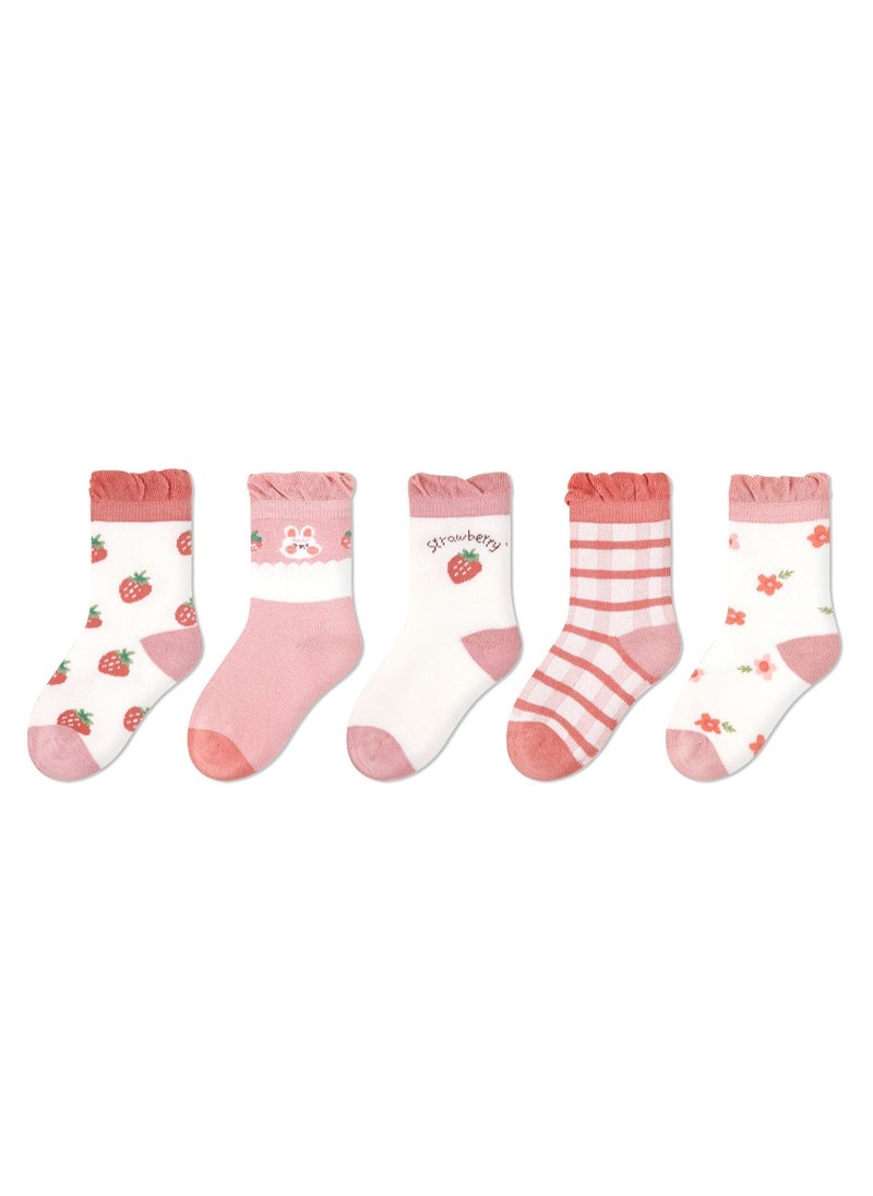 Generic - 5 pairs of children's socks thin cute cartoon baby socks cotton - Image 1