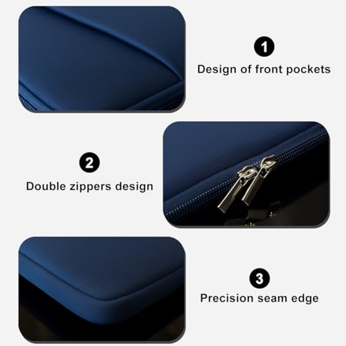 MasiBloom Laptop Sleeve for MacBook Neo/Air/Pro 13 inches A18/M5/M4/M3/M2/M1 Chip 2026-2020 A3404 A3449 A3240 A3113 A2681 A2337 A2338 with 2 Pockets Tablet Bag Case Accessories (Indigo) - Image 4