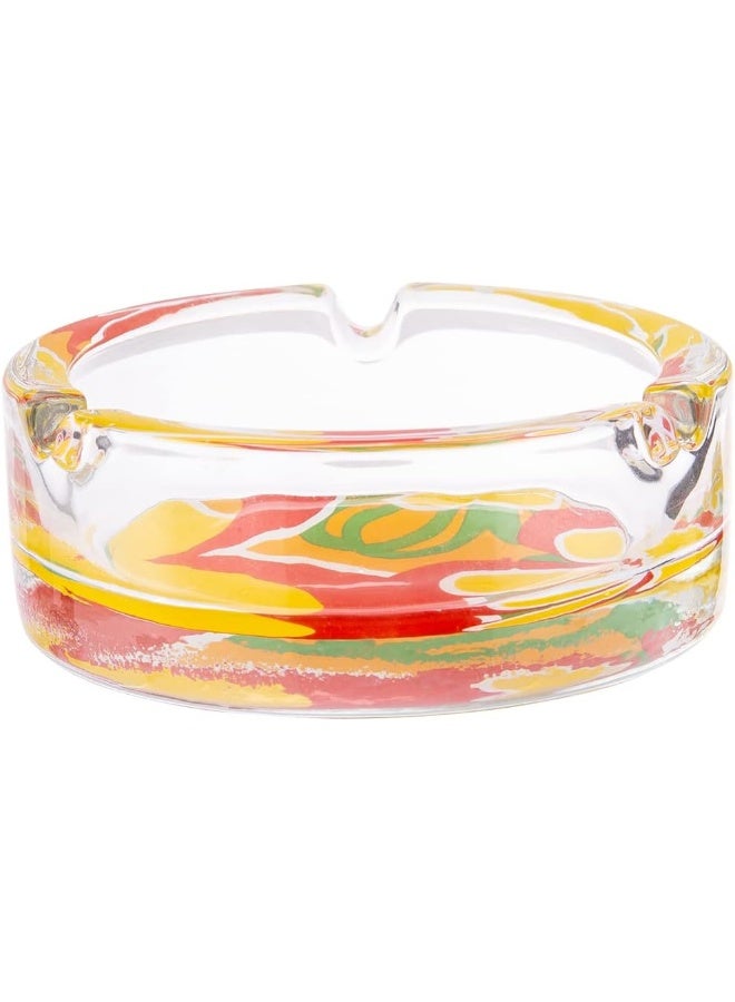 AKDC Glass Ashtray Round L(10CM) XW(10CM) XH(4CM) Transparent - Image 1