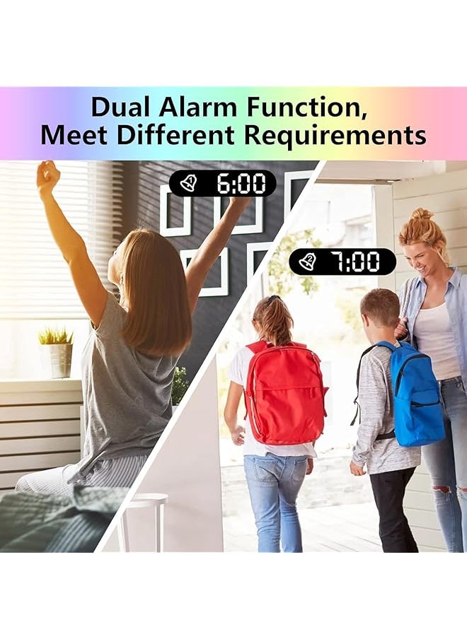 erorex - Digital Alarm Clock Rgb Digital Alarm Intelligent Clock Projection Clock 7.3 Inch Digital Clock Display Mirror Screen 11 Colors Rgb Clock 180°Rotatable Projector 5 Auto Dimmer For Office Bedroom - Image 1
