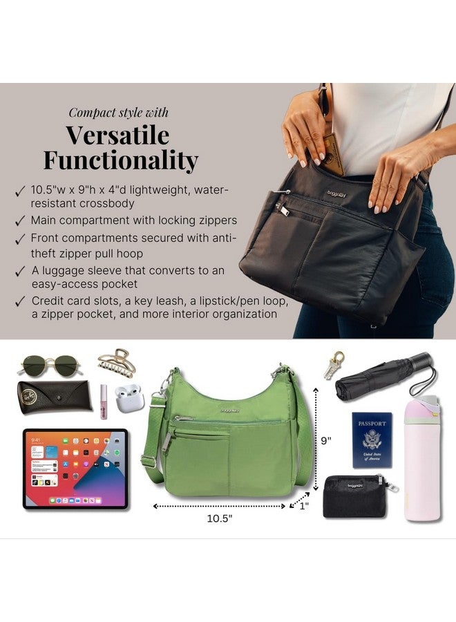 باجاليني حقيبة كتف نسائية من Baggallini Securtex مضادة للسرقة - حقيبة يد هوبو مضادة للسرقة مزودة بخاصية تحديد الهوية بموجات الراديو مع سحاب للقفل - Image 3