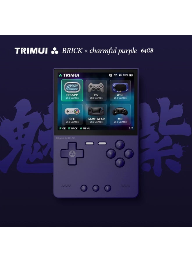 وحدة تحكم محمولة TRIMUI BRICK مع إضاءة محيطية، PSP ريترو، FC أركاد، وحدة تحكم ألعاب GBA نقطة إلى نقطة عالية الوضوح