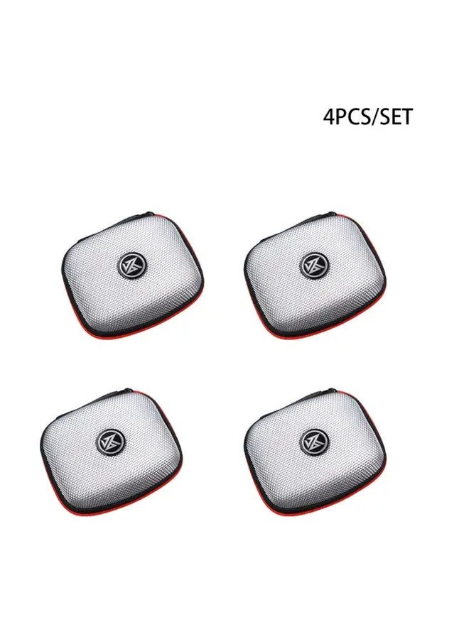 4PCS Silvery Black Small Earplug Bag Lightweight Headphone Storage Box Portable Zipper Case - Image 1
