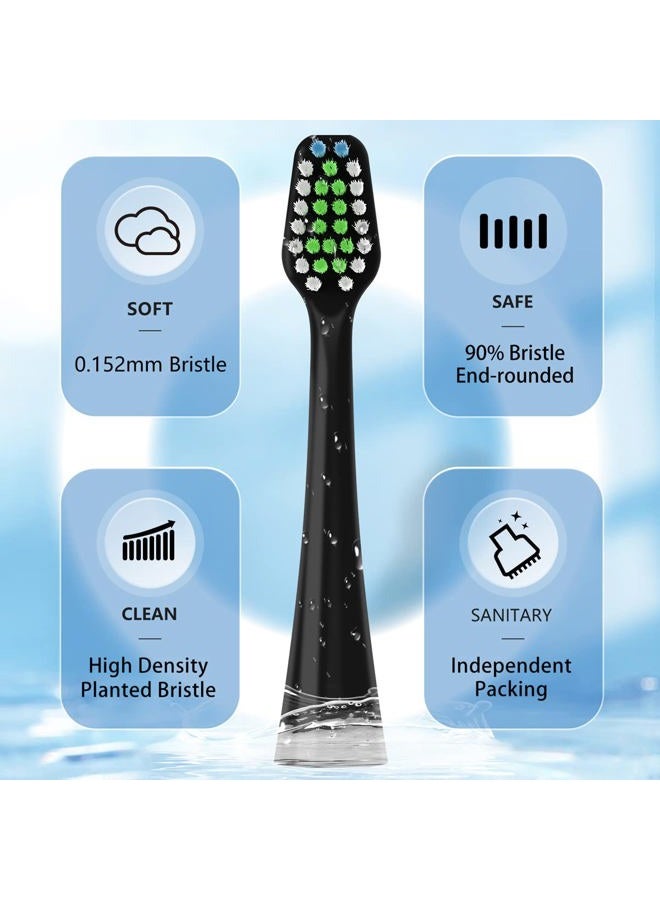 Othanary Sonic Replacement Toothbrush Heads Compatible with Waterpik Complete Care 9.0 (CC-01CD012-2) and 5.0 (WP-862, WP-872, WP-877, WP-882, WP-892) Electric Toothbrush,5 Count (Black) - Image 3