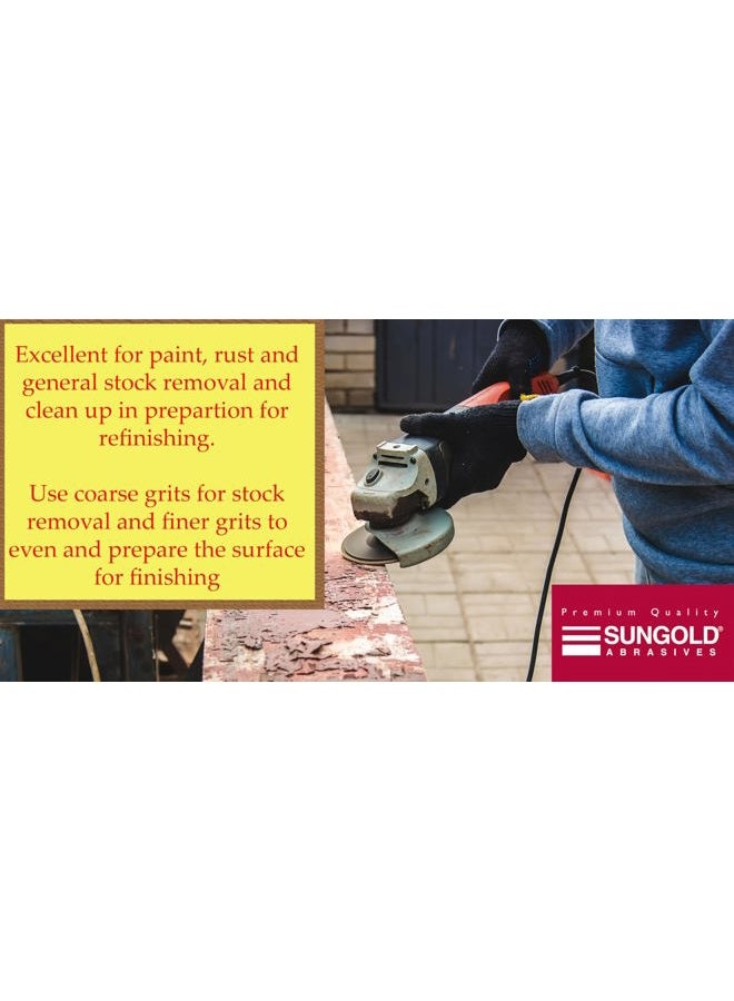 Sungold Abrasives 16907 4-1/2-Inch x 7/8-Inch Center Hole 100 Grit Aluminum Oxide Fiber Disc, 25-Pack - Image 2