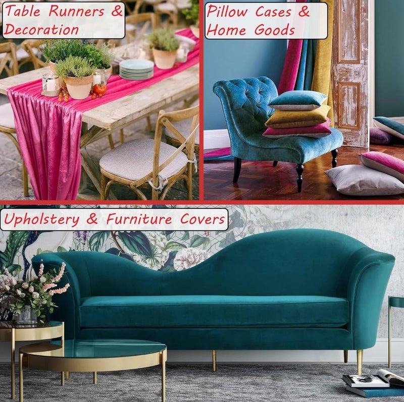 VRB Dec قماش مخملي متعدد الاستخدامات من VRB DecTM لتزيين حفلات الزفاف، تغليف الهدايا، تزيين قاعات الحفلات، باقات الزهور، وتزيين غرفة البوجا (3 متر، بنفسجي) - Image 5