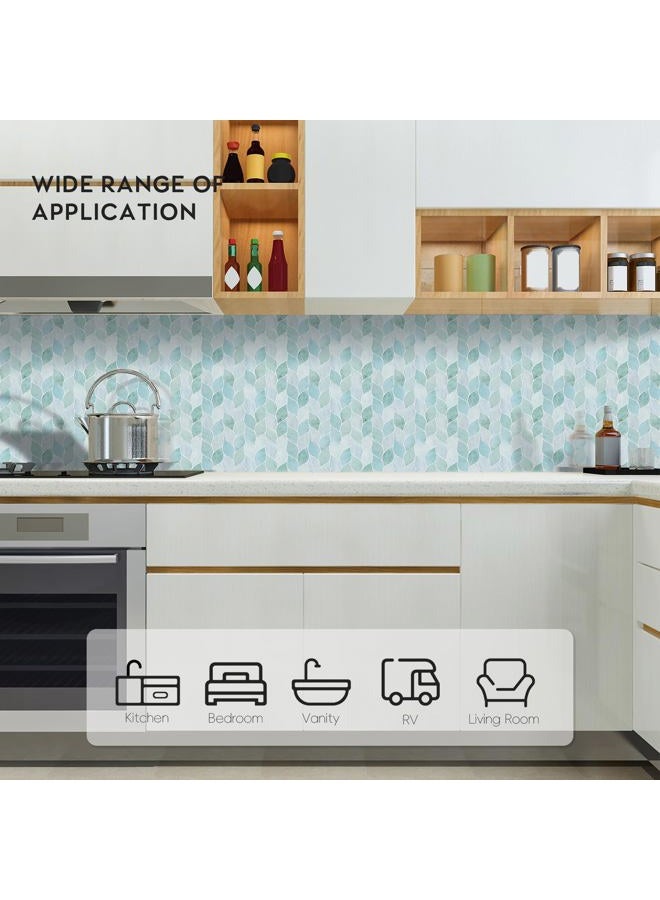 Homeart Peel and Stick Backsplash Leaf Tile, Self-Adhesive Renter Friendly Backsplash Stick on Wall Tiles for Kitchen Bathroom (10 Sheets, Marble Green) - Image 4
