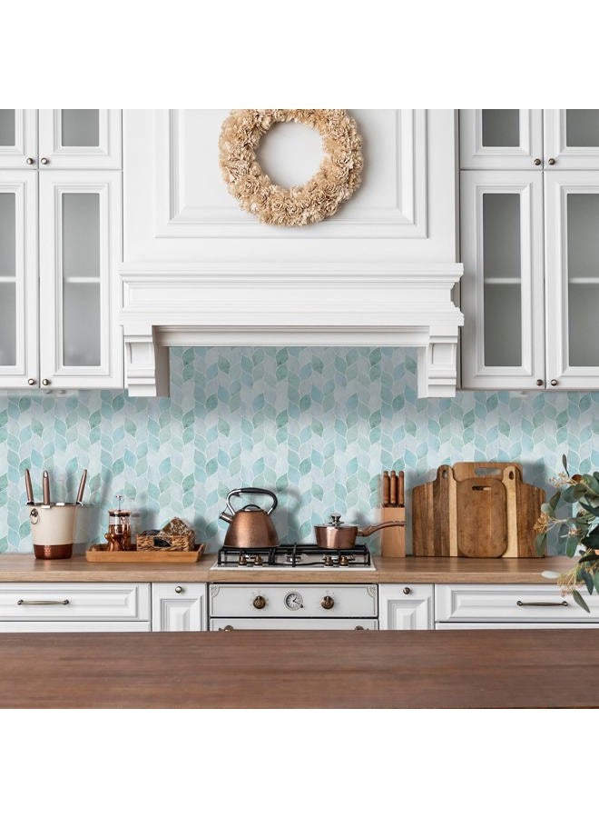 Homeart Peel and Stick Backsplash Leaf Tile, Self-Adhesive Renter Friendly Backsplash Stick on Wall Tiles for Kitchen Bathroom (10 Sheets, Marble Green) - Image 3