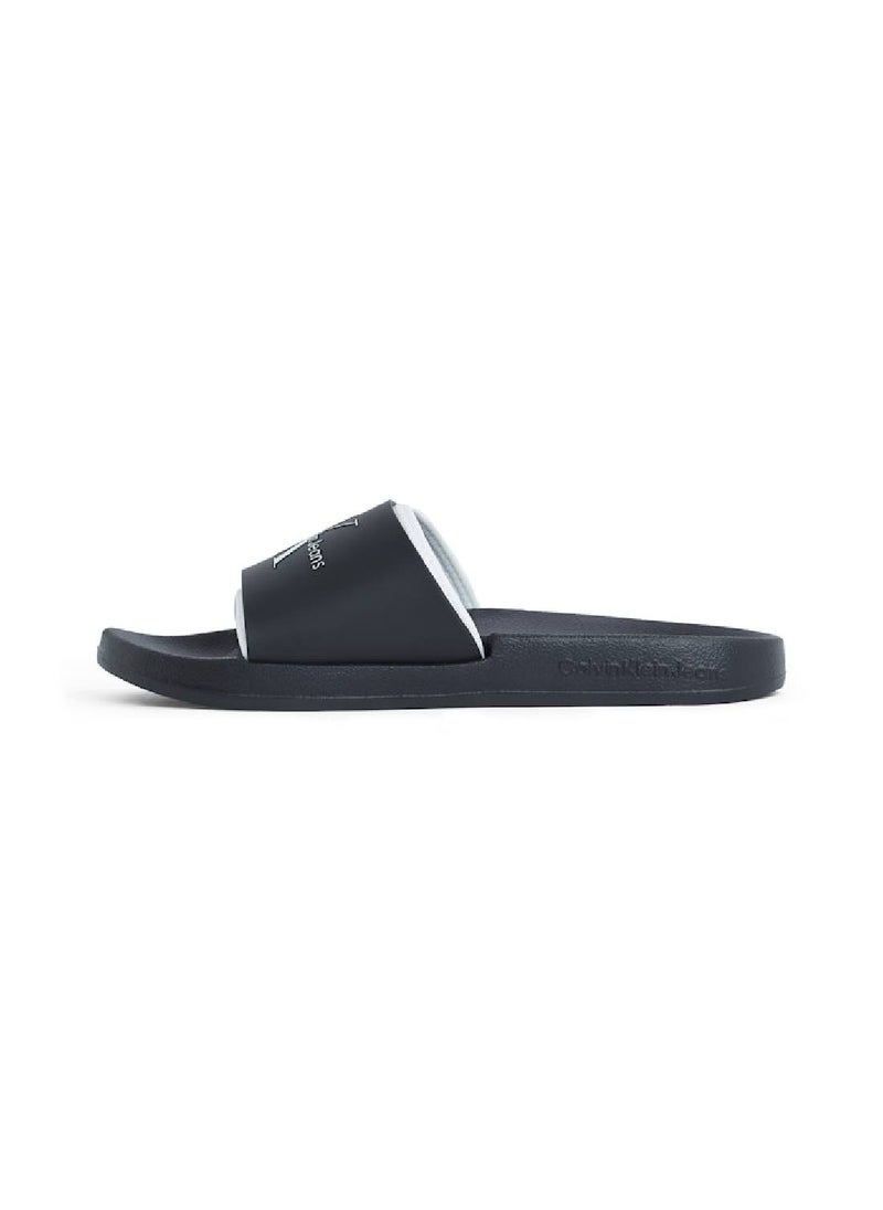 Calvin Klein Jeans Men's Logo Sliders - Faux Leather, Black  - Image 5