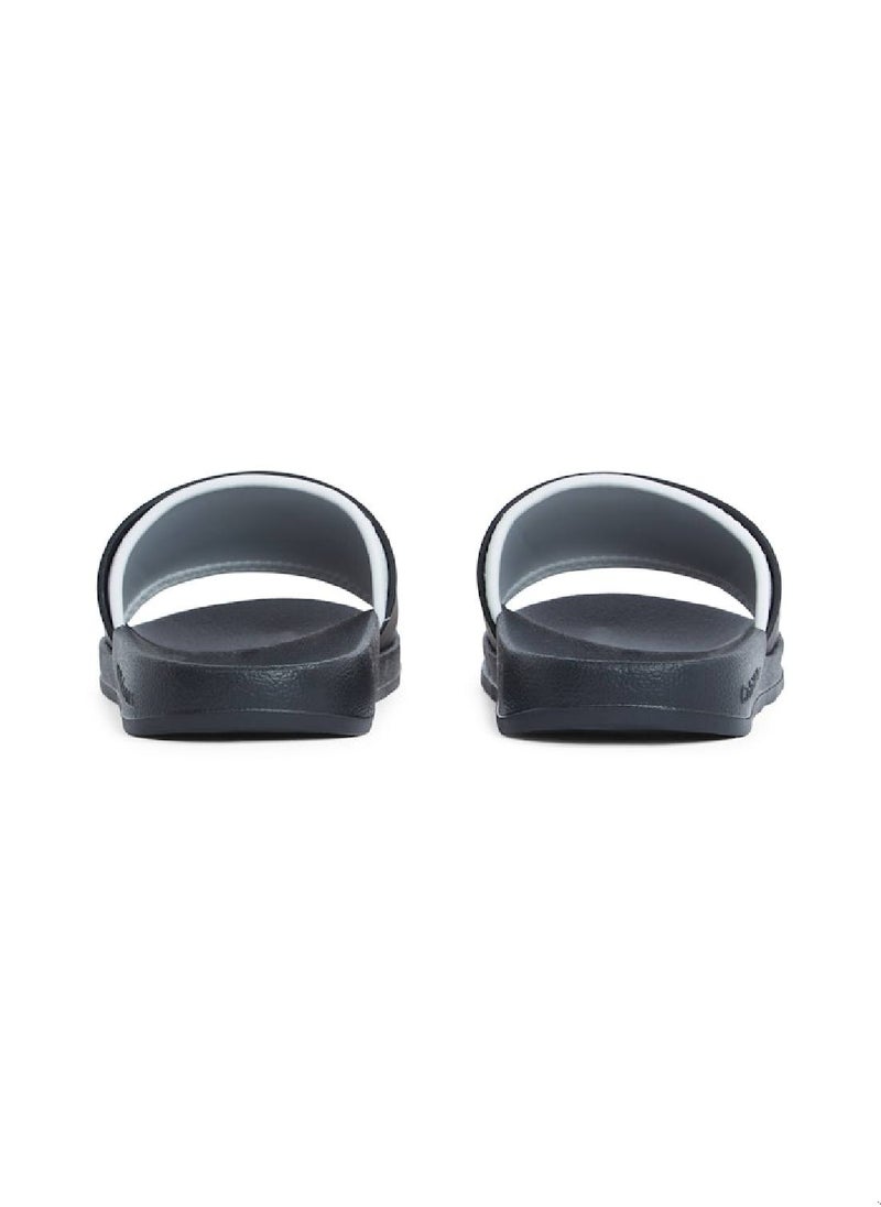 Calvin Klein Jeans Men's Logo Sliders - Faux Leather, Black  - Image 3