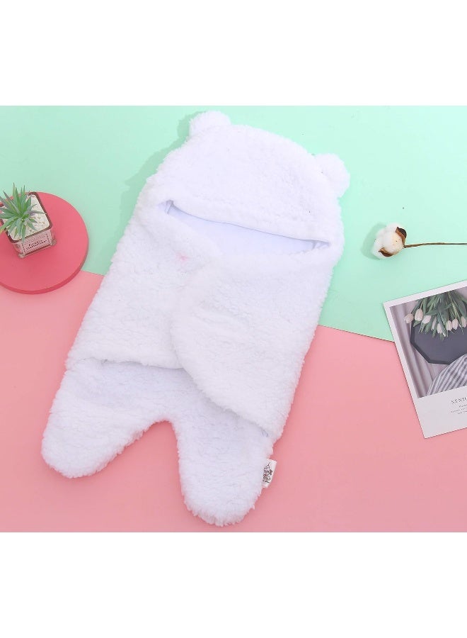 Spotted Play 2 Pack Sherpa Baby Swaddle Blanket - Ultra Soft Plush for Infants 0-6 Months | Receiving Swaddling Wrap - Ideal Newborn Registry and Toddler Boy Accessories | Nursery Blankets - White - Image 2