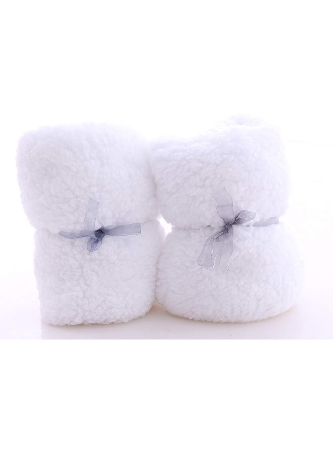 Spotted Play 2 Pack Sherpa Baby Swaddle Blanket - Ultra Soft Plush for Infants 0-6 Months | Receiving Swaddling Wrap - Ideal Newborn Registry and Toddler Boy Accessories | Nursery Blankets - White - Image 5