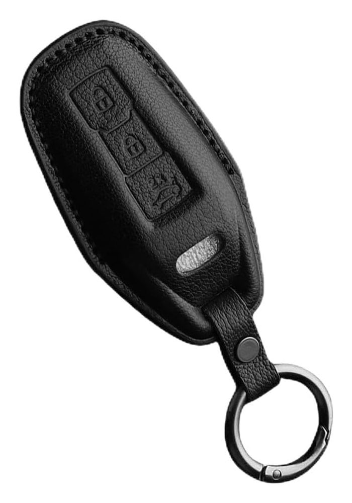 ontto Leather Car Key Fob Cover for Audi A5 A6 S5 S6 Q5 SQ5 Q6 SQ6 (2025 Onwards) - Black - Image 1