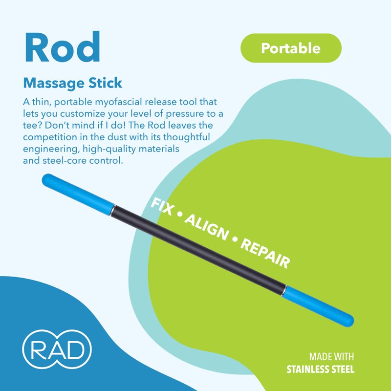 RAD Rod â€“ Compact Deep Tissue Massage Roller Stick â€“ Myofascial Release Tool for Legs, Back, Neck, Arms & Shoulders â€“ Muscle Roller for Mobility & Recovery - Image 5