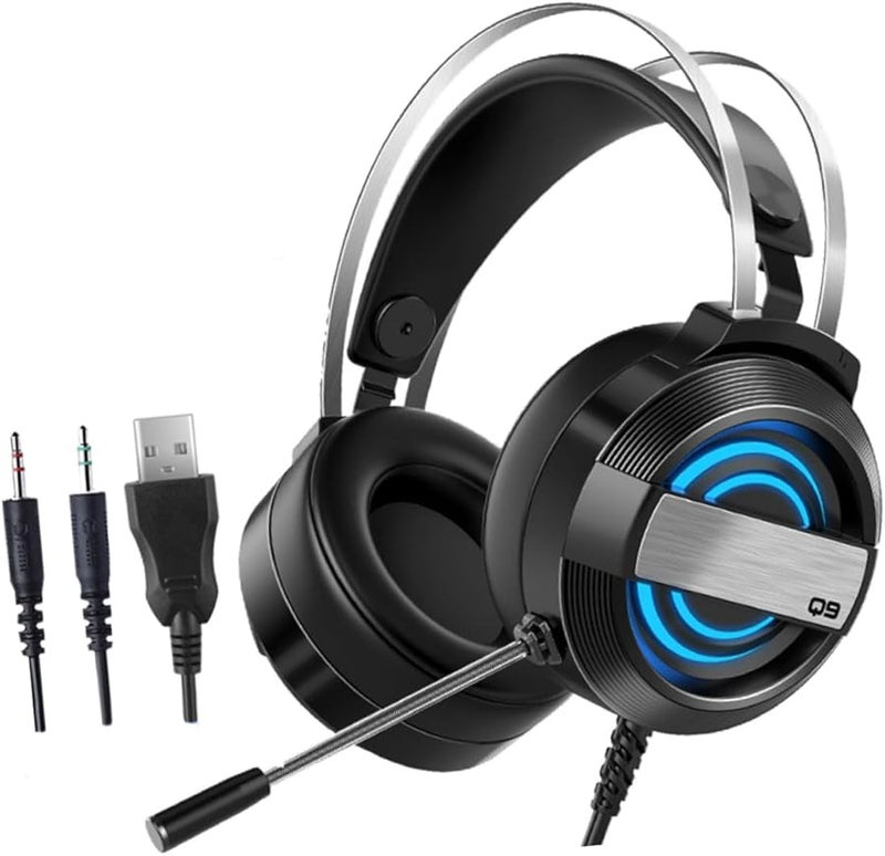 USB Gaming Headset With Microphone LED Light Comfortable For Long Use - Image 1