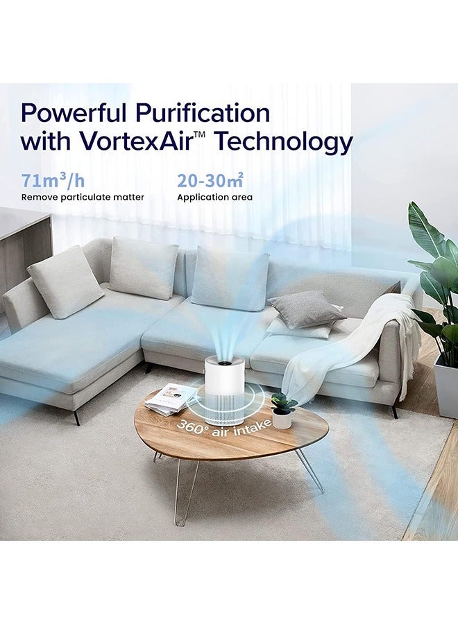 Captaintech Air Purifier, USB 360° HEPA Air Filter Cleaner with 3 Speed & Low Noise,Remove 99.97% Dust  Pollen Pet Dander Hair Smell, Purifies Max up to 71m²/H, for Bedroom Home Office - Image 3