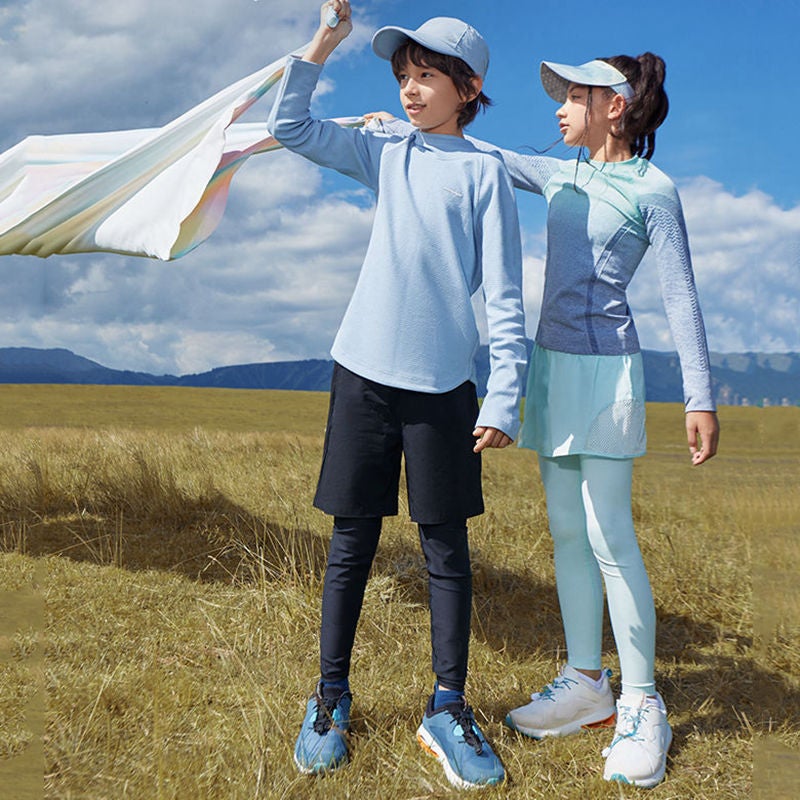 2023 New Boys Children Sports Fitness Running Yoga Pants Fake Two-Piece Riding Outdoor - Image 2