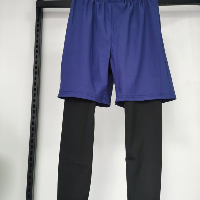 2023 New Boys Children Sports Fitness Running Yoga Pants Fake Two-Piece Riding Outdoor - Image 5