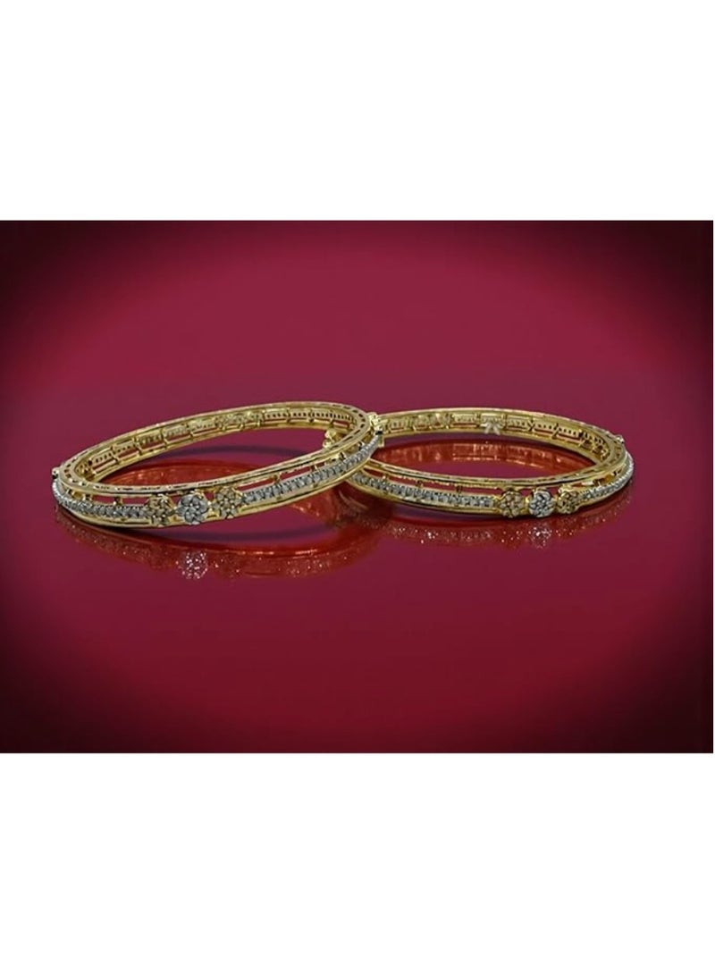 Pretty Precious 1007 Cz Classic Bangles-Size 2.6- Two Tone - Image 4