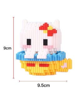 LELE BROTHER 630-Piece Cartoon Hello Kitty Building Bricks Set, 3D Puzzles Mini Cartoon Figures Building Toys Bricks Set, DIY Block Building Set, Assembling Building Block Suitable for Boys and Girls Aged 6 and Up  - Image 2