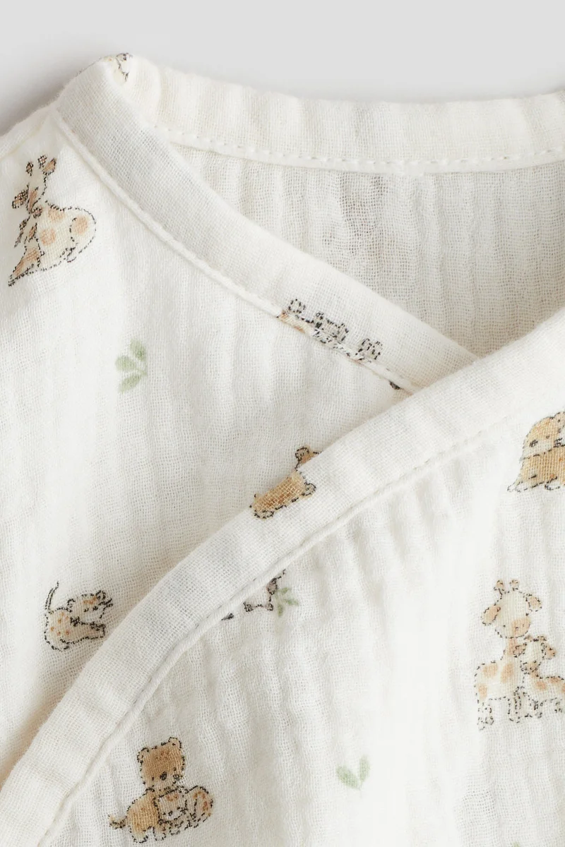 H&M Printed muslin romper suit