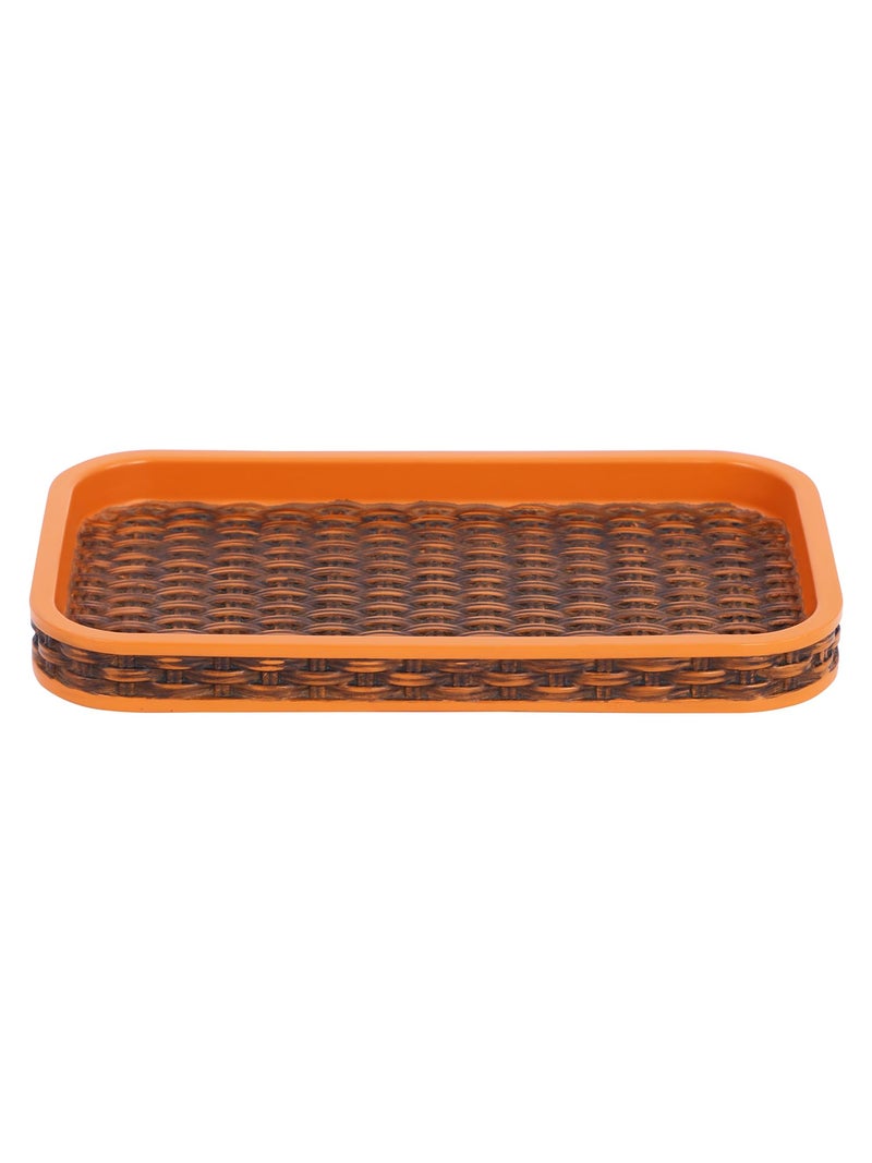 Obsessions Polyresin Textured Bath Tray, Brown & Orange - Image 2