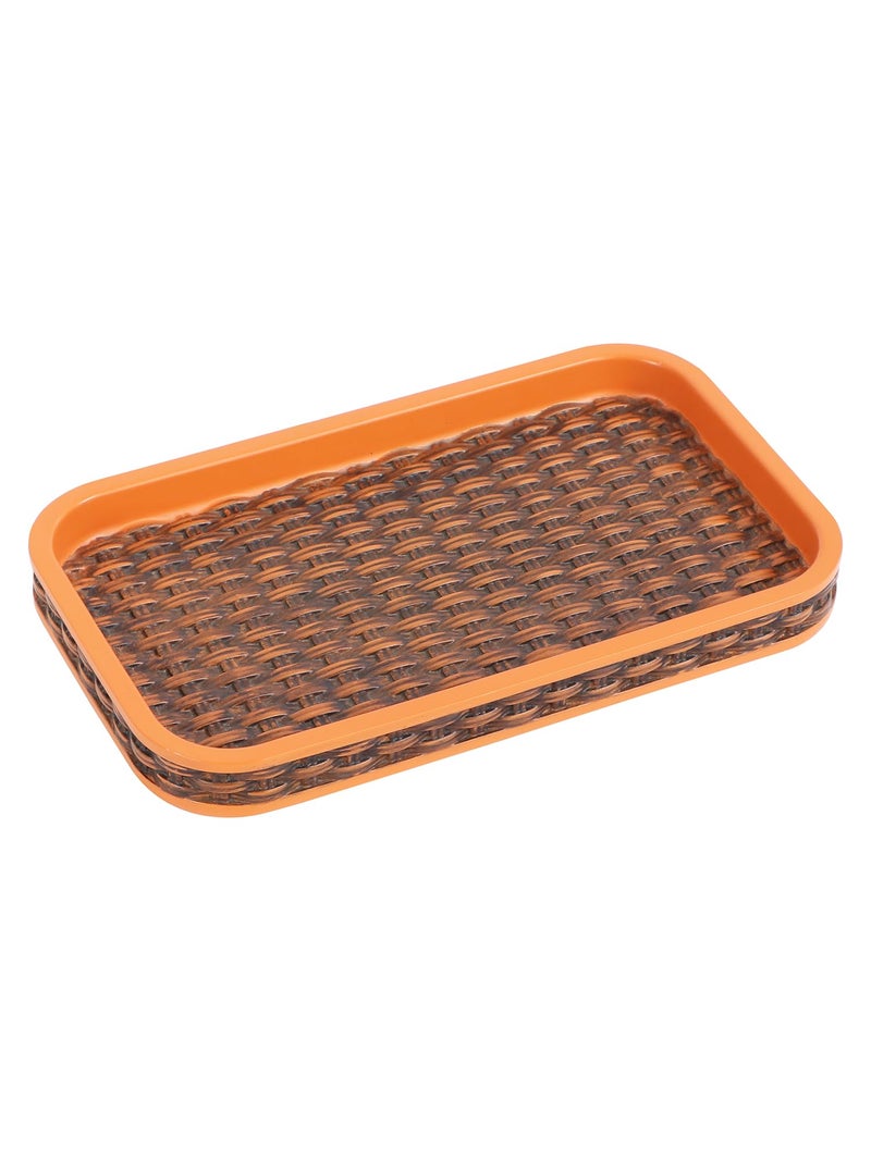 Obsessions Polyresin Textured Bath Tray, Brown & Orange - Image 3