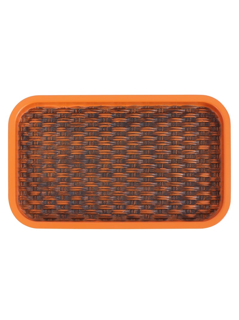 Obsessions Polyresin Textured Bath Tray, Brown & Orange - Image 5