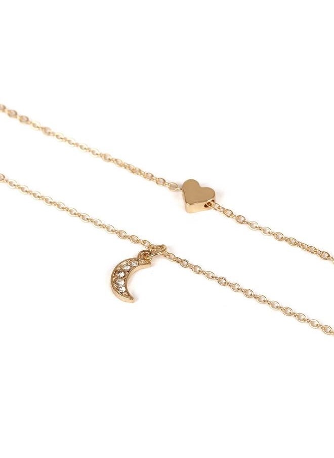 yongsheng 2-Piece Pendant Necklace Set-Cubic Choker Heart Shaped Choker  - Image 4