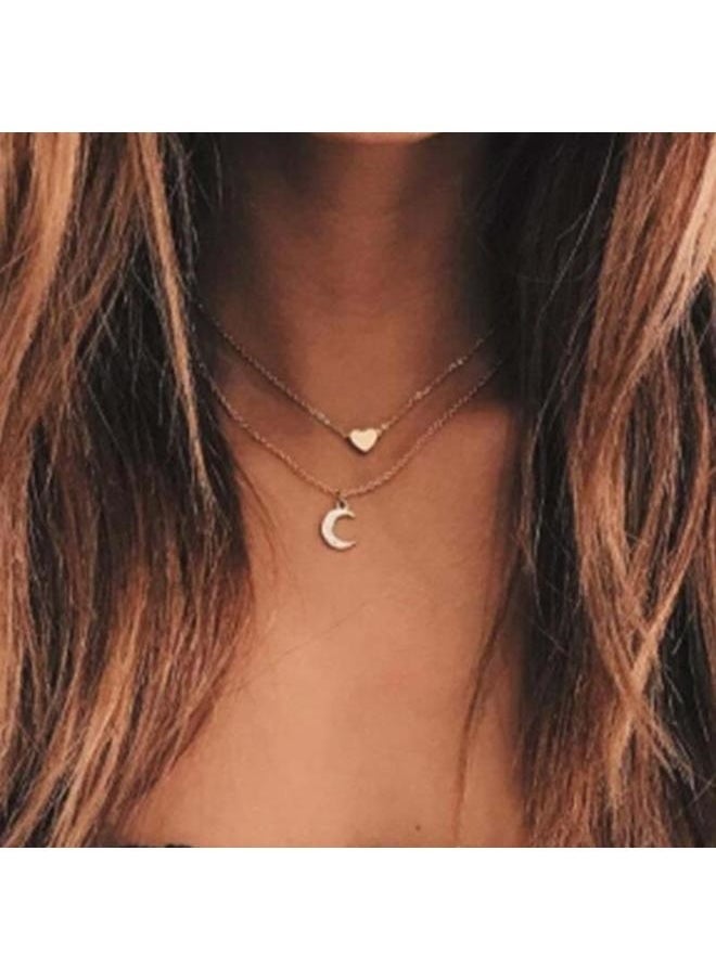 yongsheng 2-Piece Pendant Necklace Set-Cubic Choker Heart Shaped Choker  - Image 1