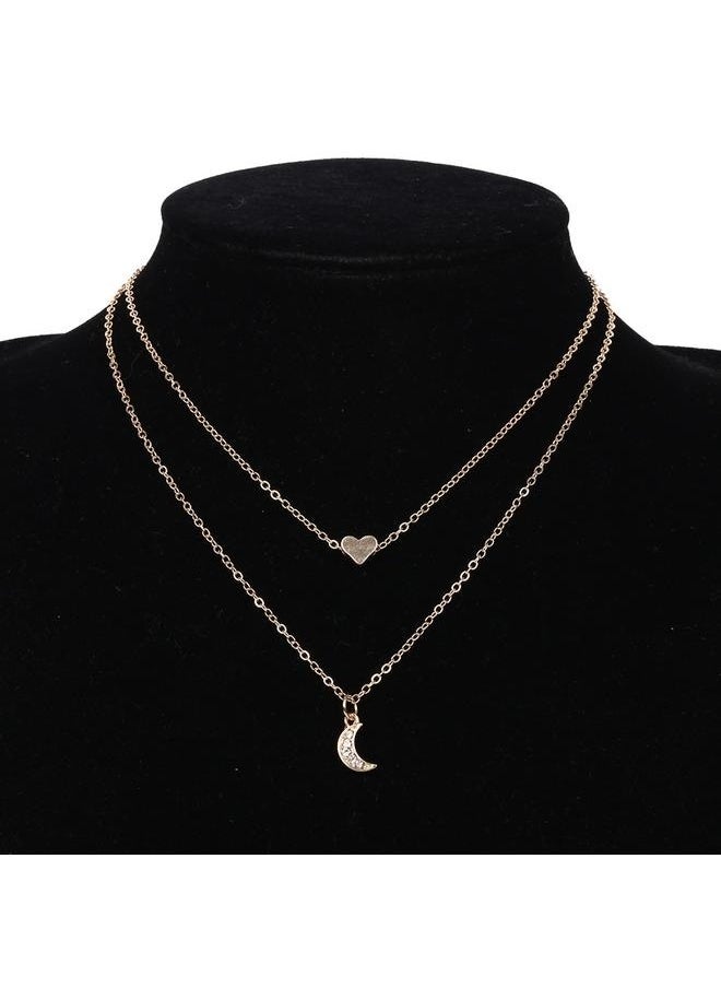 yongsheng 2-Piece Pendant Necklace Set-Cubic Choker Heart Shaped Choker  - Image 3