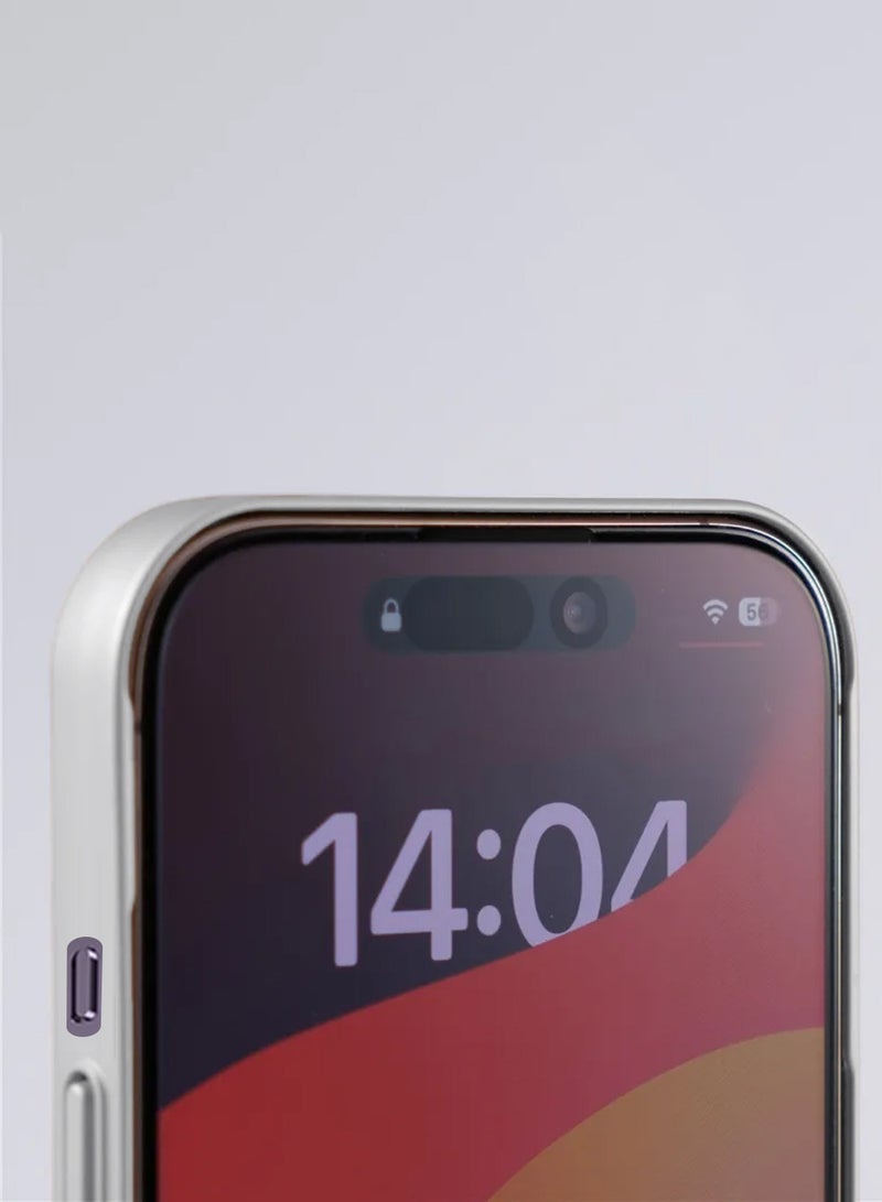 دبليو تيك غطاء حافظة iPhone 14 Pro Max 2022 من أبل، مادة سيليكون مطفي فاخرة مع ميزة Magsafe مقاوم للصدمات وبسطح مضاد للبصمات (MCRPSN) - فضي - Image 2