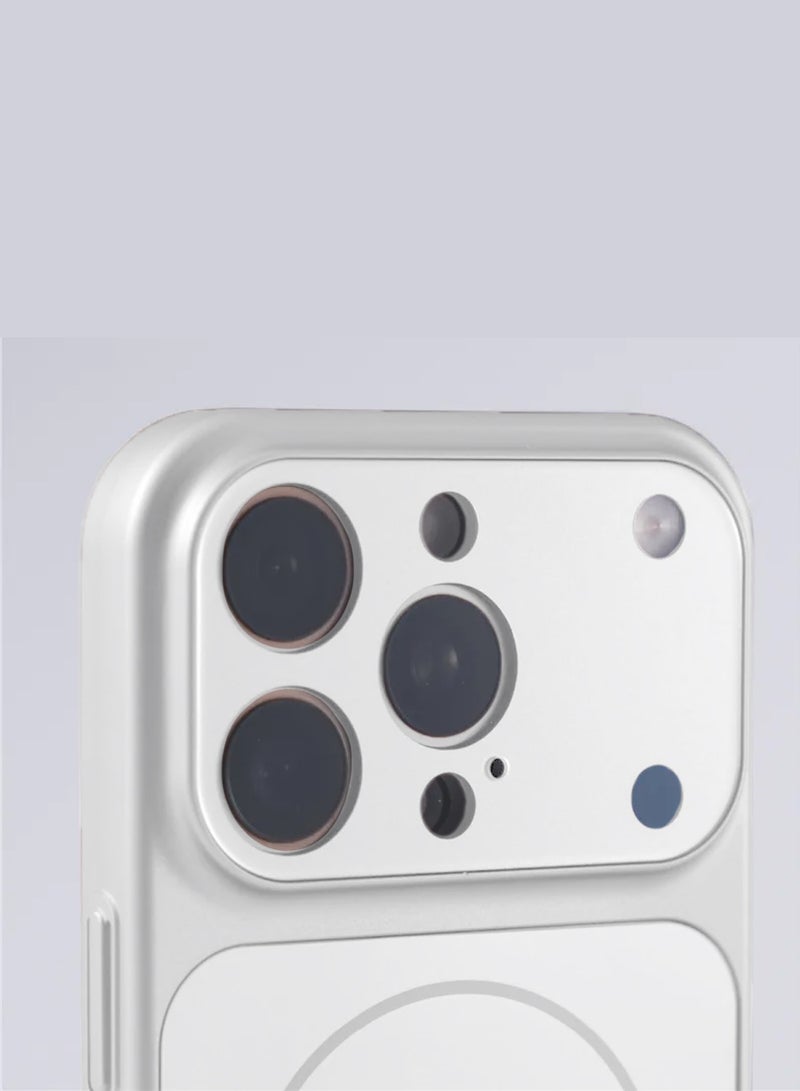 دبليو تيك غطاء حافظة iPhone 14 Pro Max 2022 من أبل، مادة سيليكون مطفي فاخرة مع ميزة Magsafe مقاوم للصدمات وبسطح مضاد للبصمات (MCRPSN) - فضي - Image 3