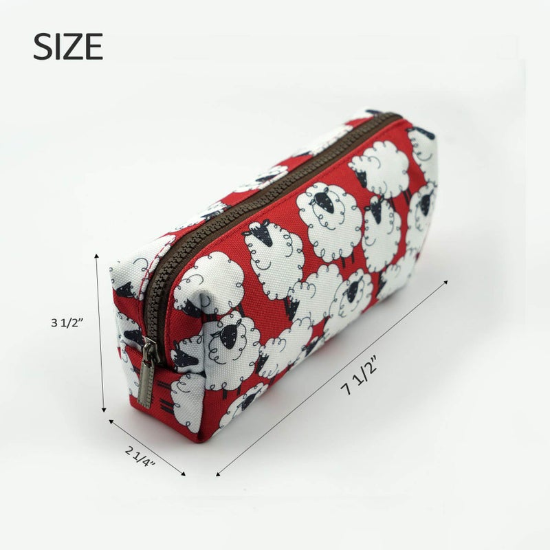 LParkin Sheep Canvas Pencil Case Kawaii Pen Bag Pouch Stationary Case Makeup Cosmetic Bag Gadget Box - Image 2