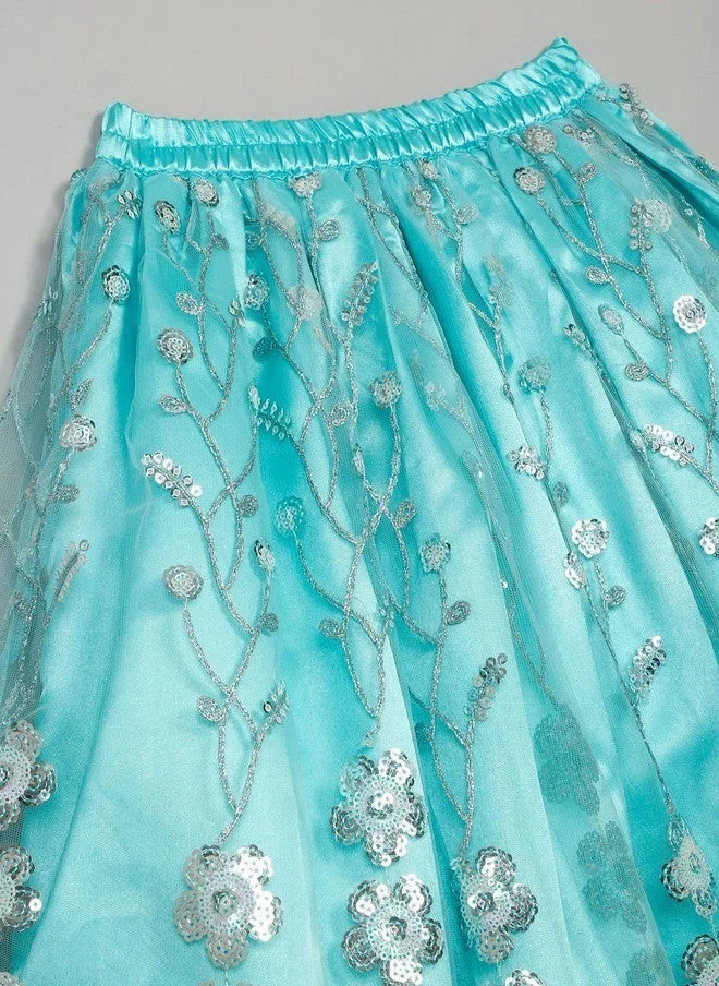 Saka Designs Embroidered Sequinned Lehenga & Choli for Girls