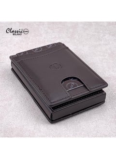 Classic Milano Classic Milano Credit Card Holder RFID Blocking Genuine Leather Pop Up Card Wallet for Men with ID Window, Card Slots and Magnetic Closure  - Image 1