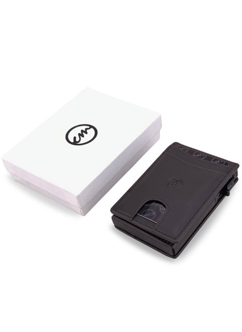 Classic Milano Credit Card Holder RFID Blocking Genuine Leather Pop Up Card Wallet for Men with ID Window, Card Slots and Magnetic Closure