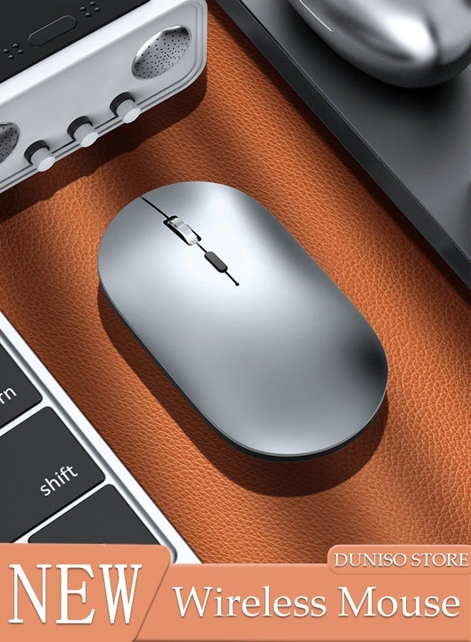 DUNISO Wireless Mouse, Slim Mouse Silent Mice Noiseless for Laptop with 2.4G USB Adapter Ultrafast Scrolling Portable Mouse Compatible with PC HP Lenovo ASUS Dell Smart TV - Image 1