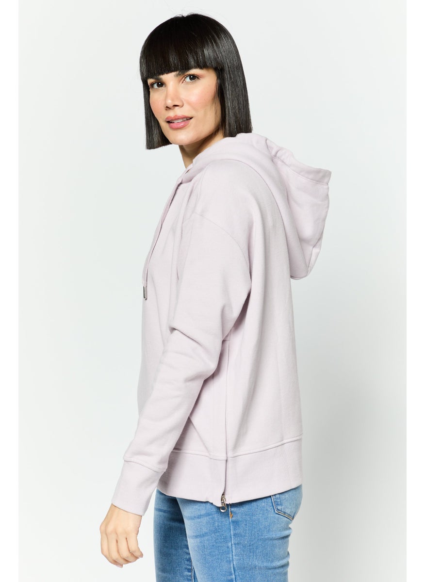 Women Hooded Solid Long Sleeve Sweatshirt, Lilac - pzsku/Z3CFB77419C94342DB835Z/45/_/1737642167/04bc8487-5cc9-42b2-aa9a-ede2b7ab3255