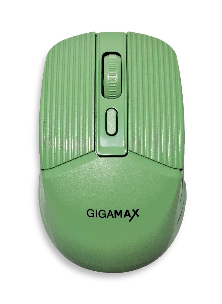 Gigamax - Wireless Desk office Mouse, G-1600, 1600 DPI Wired/Wireless Functional Mouse with 3 Modes Connectivity, Bluetooth and 2.4G Wireless, 4 Macro Buttons, Long Lasting Rechargeable Battery Capacity and for PC/Mac/Laptop , Green - Image 1