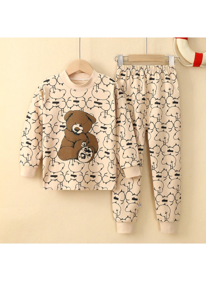 Children's Autumn Clothes And Pants Set Pure Cotton Autumn And Winter Middle And Big Children's Underwear Set Home Clothes Teenagers And Boys Set