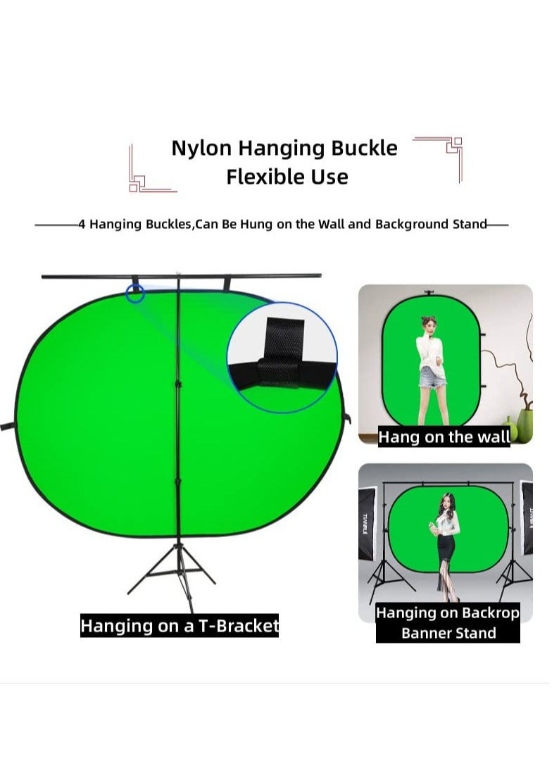 Excefore - Portable Collapsible Blue Green Screen Background, 1.2mX1.5m Green Screen Backdrop for Photography, Suitable for Streaming Webcam - Image 1