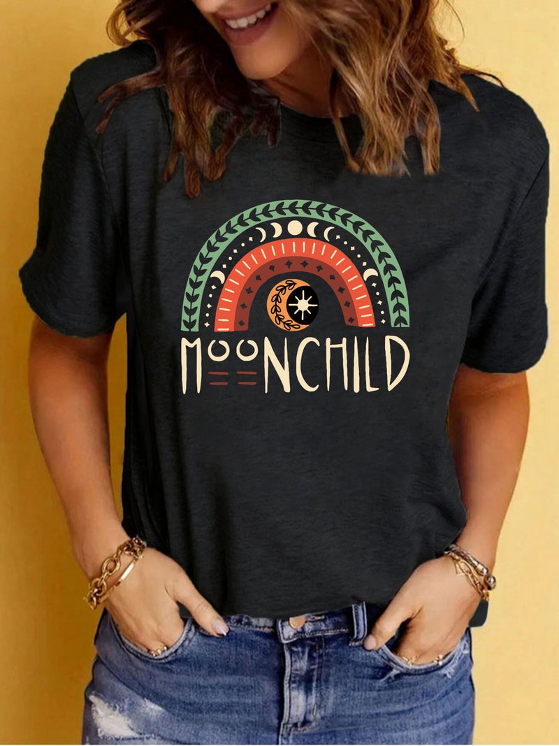 Summer Women'S Noonchild Pattern Printing Round Neck Short Sleeve T-Shirt Casual Fashion Explosion T-Shirt - Image 1