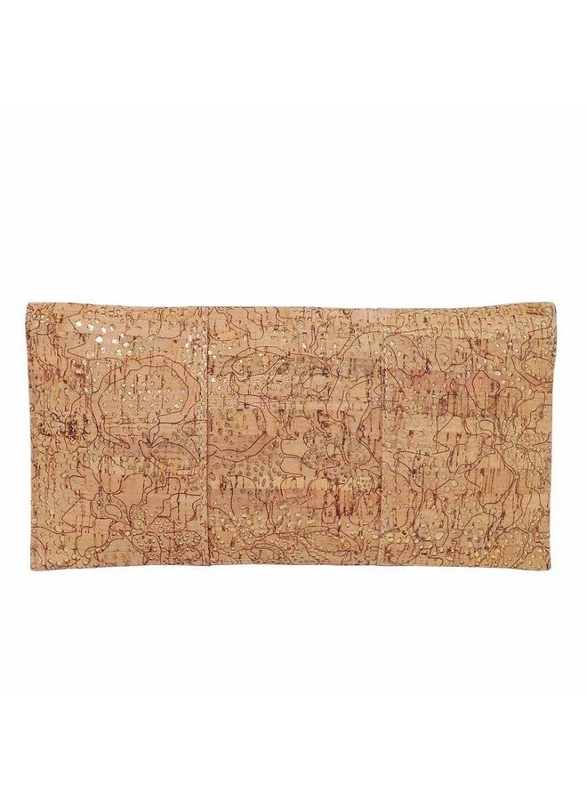 JNB Unique Pattern Laser Cut Cork Envelope Clutch Gold - Image 2